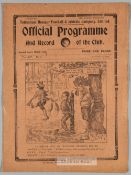 Tottenham Hotspur v Manchester United match programme, at White Hart Lane, 8th October 1921, four-