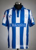 Daniel Pudil blue and white striped Sheffield Wednesday no.36 home jersey v Arsenal at Hillsborough,