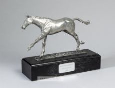 The winning trainer's trophy for the Hamilton Memorial Steeplechase at Kelso on 23rd February