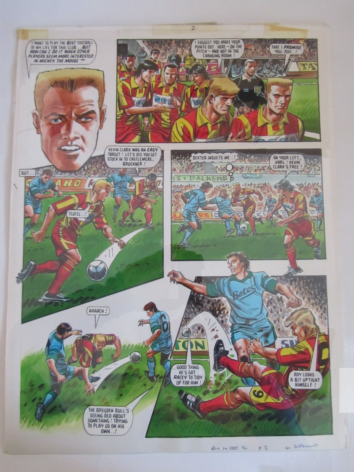 FOOTBALL - ROY OF THE ROVERS COMPLETE 4 PANEL STORYLINE FOR THE ISSUE PUBLISHED ON THE 14th OF - Image 3 of 5