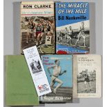 Five books relating to Roger Bannister and other athletics milers, comprising First Four Minutes