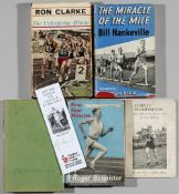 Five books relating to Roger Bannister and other athletics milers, comprising First Four Minutes