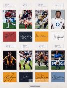 Framed collection of "The Rugby Centurions" individual photographs and autographs display,