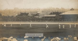 Photograph of the England v Australia Ashes First Test in Sydney, 16th December 1901. B & W