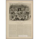 Extract from an 1891 Harper's Weekly magazine featuring a full page illustrated article on Cricket