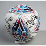 Portsmouth FC signed 2019 EFL Checkatrade Trophy final match ball, the Mitre Delta ball printed with