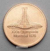 Montreal 1976 Olympic Games participant's medal, designed by G. Huel and P. Pelletier, copper,