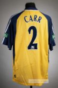Stephen Carr yellow & navy Tottenham Hotspur Worthington Cup Final no.2 jersey v Blackburn at