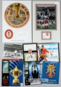 Collection of England 1966 World Cup and Rugby 2003 World Cup memorabilia, including prints signed