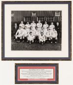 England rugby XV signed b&w photograph prior to fixture v Ireland at Lansdowne Road, 14th February