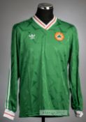 Green Republic of Ireland no.20 jersey v Wales at Racecourse Ground, Wrexham, 6th February 1991,