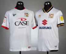 Two MK Dons jerseys, season's 2012-13 and 2020-21, comprising Alan Smith white and red no.11 home