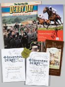 Collection of Epsom Derby racecards and other associated printed items,  including signed