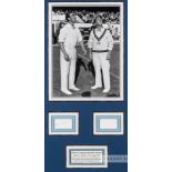 Denis Compton and Bill Edrich cricket coin toss photograph display for the Denis Compton Benefit