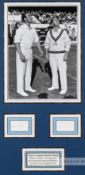 Denis Compton and Bill Edrich cricket coin toss photograph display for the Denis Compton Benefit