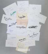 A complete set of England 1966 World Cup winning squad autographs, each signature on individual