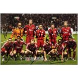 FOOTBALL - LIVERPOOL 2008 ORIGINAL FULLY AUTOGRAPHED TEAM PHOTOGRAPH.   EXCELLENT COLOUR 12” x 8”