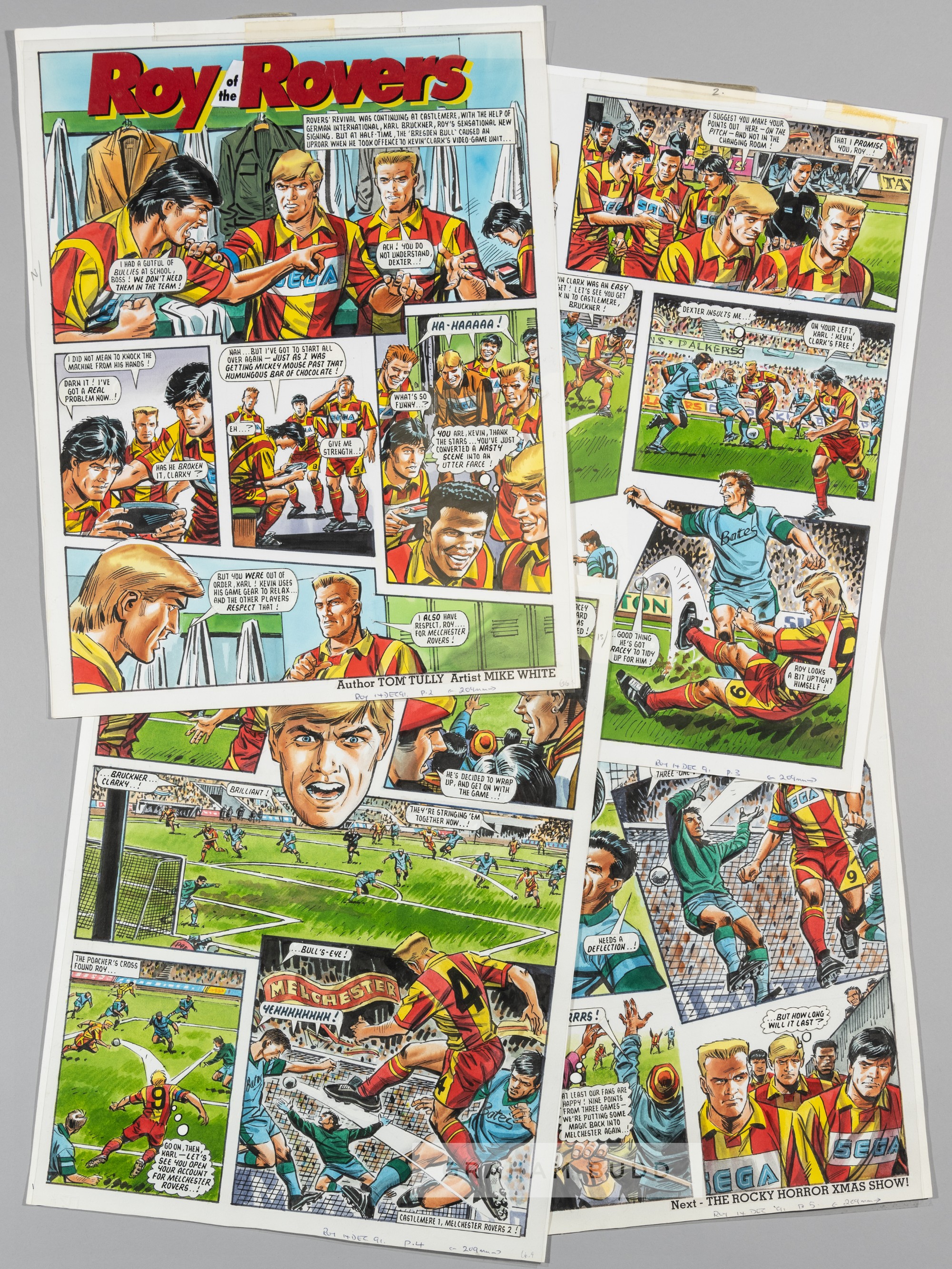 FOOTBALL - ROY OF THE ROVERS COMPLETE 4 PANEL STORYLINE FOR THE ISSUE PUBLISHED ON THE 14th OF