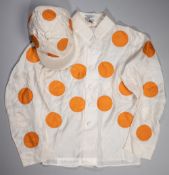 A set of Sethia London Ltd race-worn silks circa early 1980s, the ivory coloured silks with