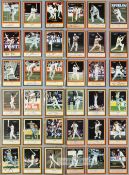 Collection of signed cricket player profile autograph collectors cards, contained in plastic sleeves