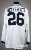 Stuart Nethercott white Tottenham Hotspur no.26 home jersey, season 1993-94,  Umbro, long-sleeved