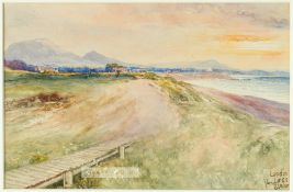 John Blair (Scottish, 1849-1934) LUNDIN LINKS Signed watercolour (c.1918), image: 6¾” x 10¼”,