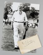 The signature of the cricketer W G Grace, the black ink signature on white paper, slightly
