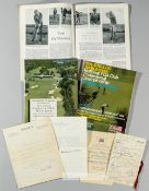 Selection of golfing books and ephemera from the collection of the golfer Tom Haliburton, comprising