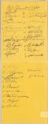 RUGBY UNION - NEW ZEALAND ALL BLACKS TO THE U.K 1953-54 RUGBY UNION AUTOGRAPH TEAM SHEET The 1953–54