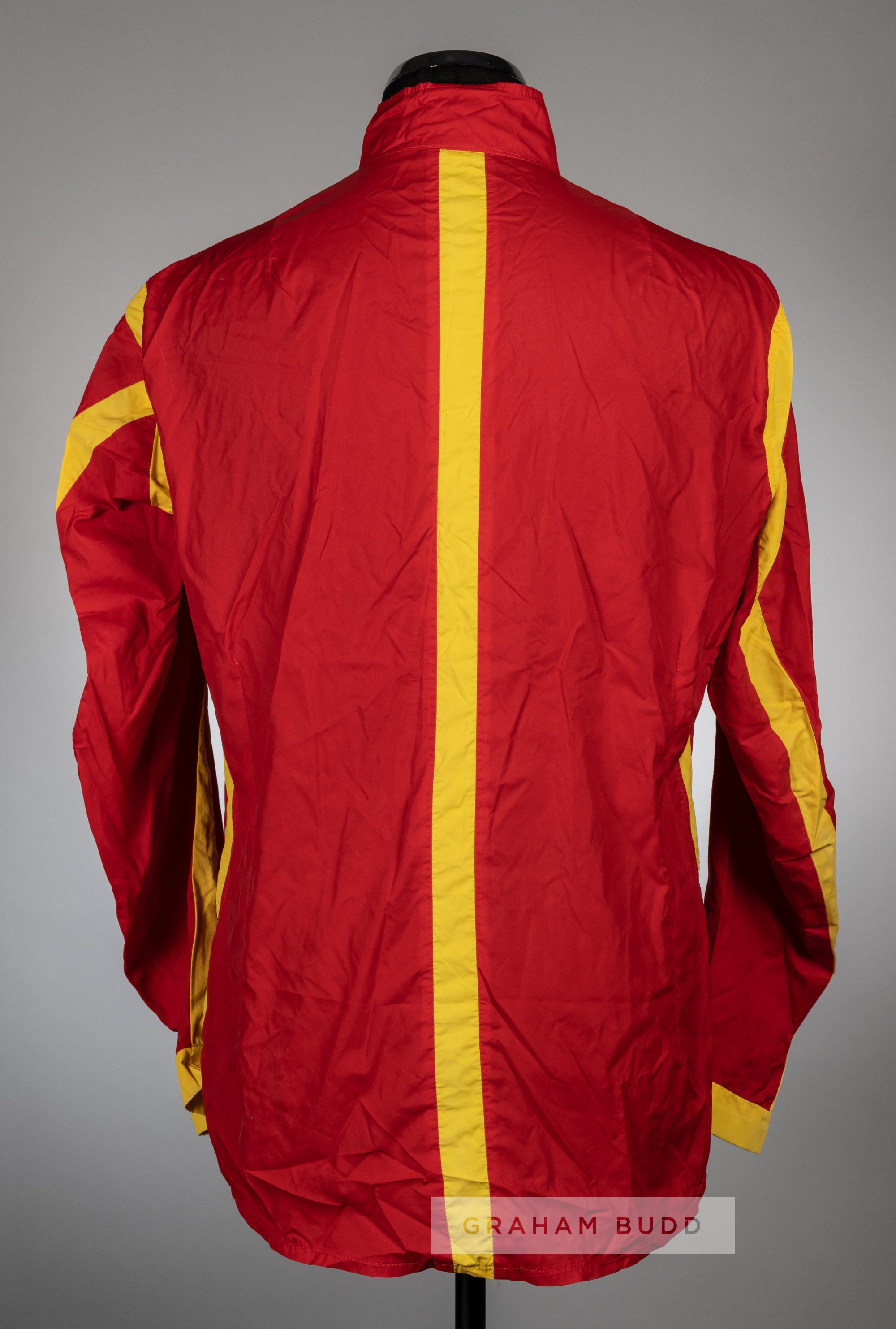 Richard Johnson winning jockey silks, red with yellow seamed jacket bearing ALLERTON & CO makers - Image 2 of 2