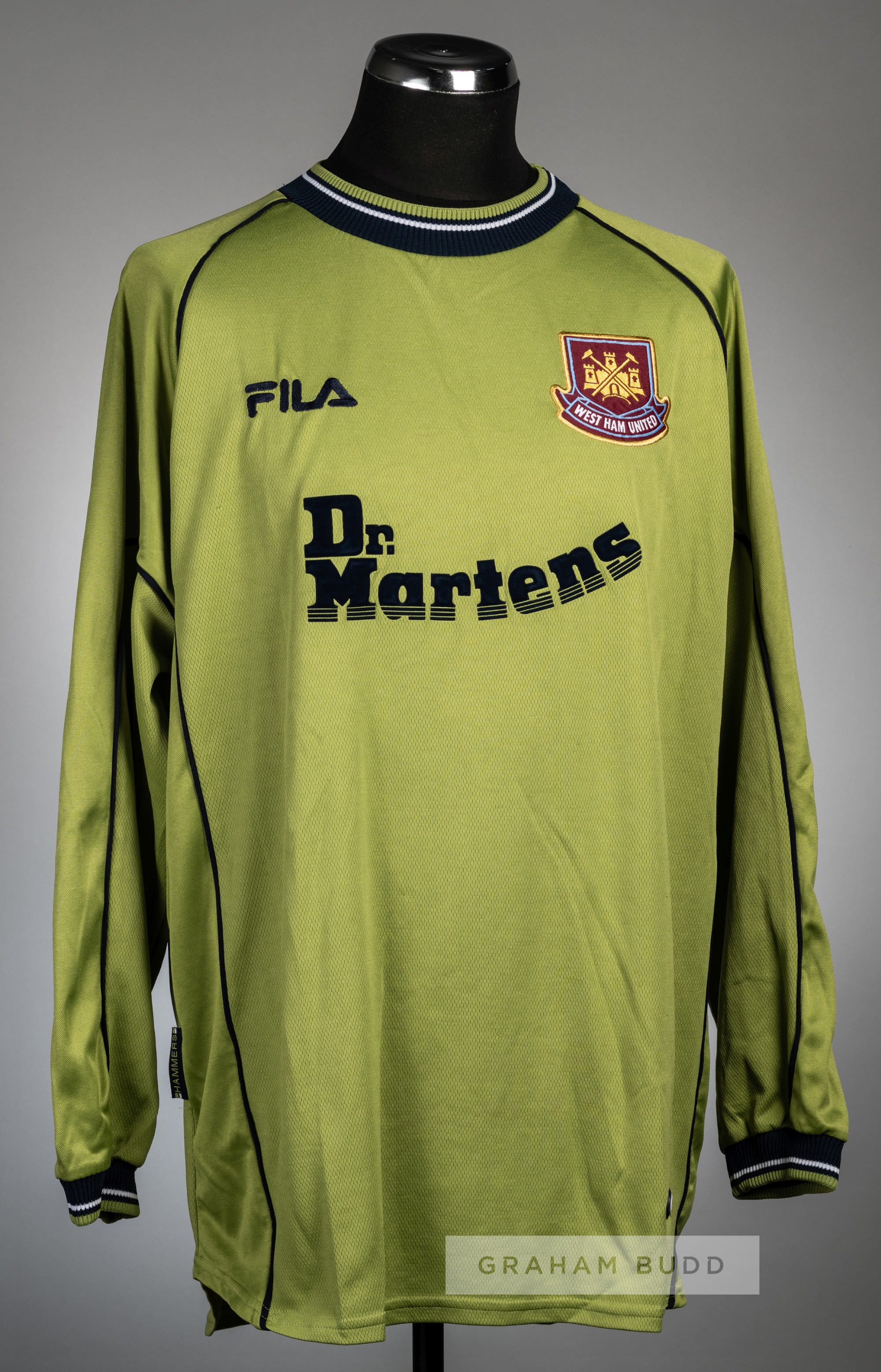 Craig Forrest green West Ham United No.22 goalkeeper's jersey, circa 2000, Fila, long-sleeved, - Image 2 of 2