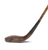 A very fine Tom Morris scare-neck long-nosed long spoon circa 1870, head marked ‘T. Morris’ with