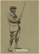 Charles Edward Ambrose (British, b.1922) golfing portrait of Sir Lamming Worthington-Evans,