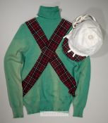 A set of distinctive National Hunt winter woollen racing colours of Mrs J D McKechnie, circa