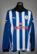 Scott Oakes blue & white striped Sheffield Wednesday No.25 home jersey, season 1999-2000, Puma,