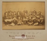 Pair of early b&w photographs of Leicester Crusaders RFC team, season 1891-92, the first a team