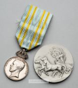 Stockholm 1912 Olympic Games participation medal, designed by Bertram McKennal, pewter, obverse with