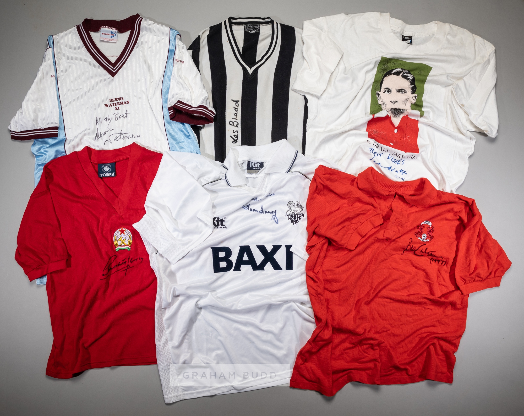 Three players' jerseys, comprising John Keeley signed white and black Brighton & Hove Albion no.29 - Image 2 of 2