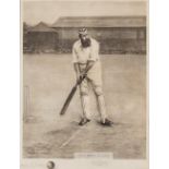 Signed W G Grace photogravure portrait after the famous painting by Archibald Stuart Wortley