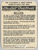 Chalkit football game by Goodard & Son, London, circa 1933, comprising wipeable board printed on the