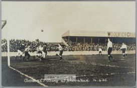 Arsenal v Bury at Plumstead, 14th April 1906 b & w postcard, published by Goldthorpe photo