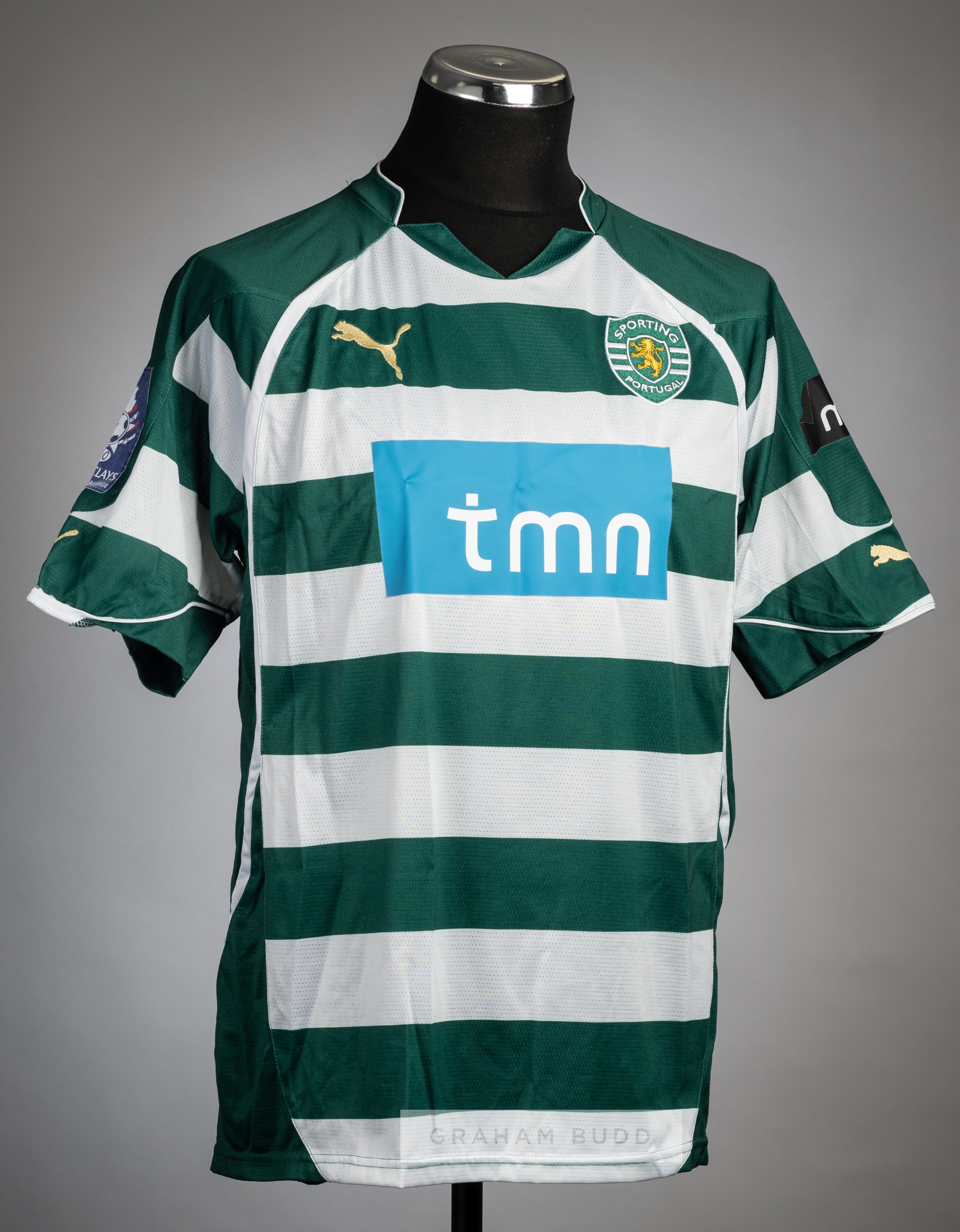 Miguel Veloso green and white hooped Sporting CP no.24 jersey v Tottenham Hotspur in the Barclays