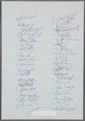 ENGLAND TO SOUTH AFRICA 1994 RUGBY UNION OFFICIAL AUTOGRAPH TEAM SHEET In 1994 Nelson Mandela had