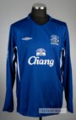 Kevin Kilbane signed blue Everton no.14 home jersey, season 2005-06, Umbro, long-sleeved with