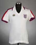 Ray Wilkins white England No.16 international jersey worn in the 1978 British Home International