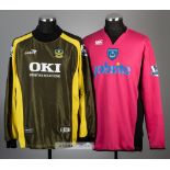 Two Portsmouth goalkeeper's jerseys for season's 2005-06 and 2009-10, comprising Dean Kiely yellow