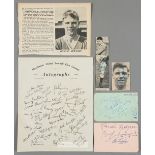 Manchester United 'Busby Babes' autographs, comprising Duncan Edwards, Tommy Taylor and Bobby