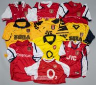 ARSENAL SHIRTS x10 FROM THE PREMIER LEAGUE GLORY DAYS 1995 – 2004 INCLUDING DOUBLE WINNERS 1997-98