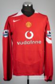 Wayne Rooney red Manchester United no.8 home jersey, season 2004-05, Nike, long-sleeved with
