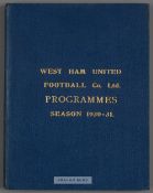 Bound volume of West Ham United home programmes season 1930-31, comprising first team (Football